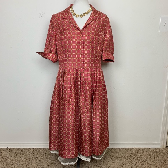 Ann Taylor Dresses & Skirts - Ann Taylor Floral Collared Midi Dress Size 14